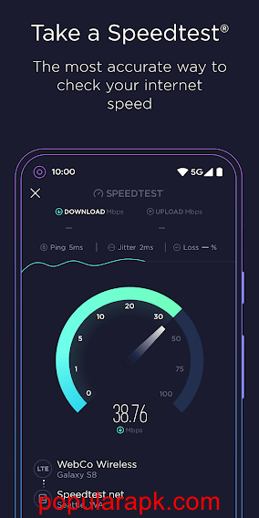 speedtest by ookla mod apk results page