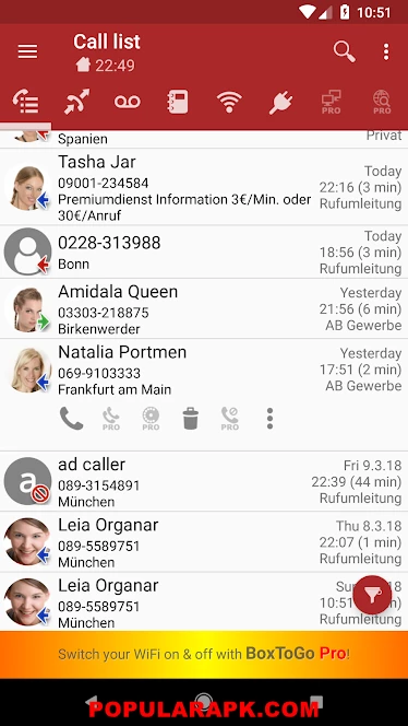 See the call list on your phone remotely with this app.