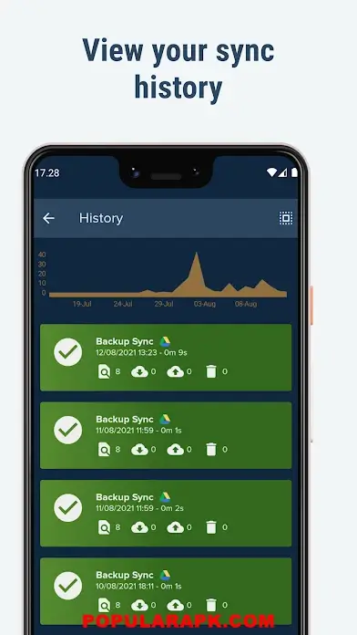 You can view your sync history with this app.