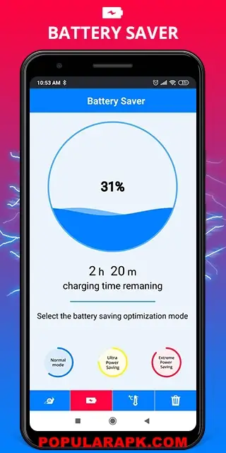 Battery saver options helps you to increase the battery life of your phone.