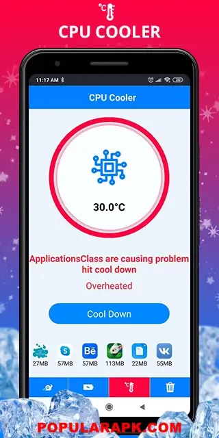 Use CPU cooler of this app to prevent overheatig with Smart Cleaner pro apk.