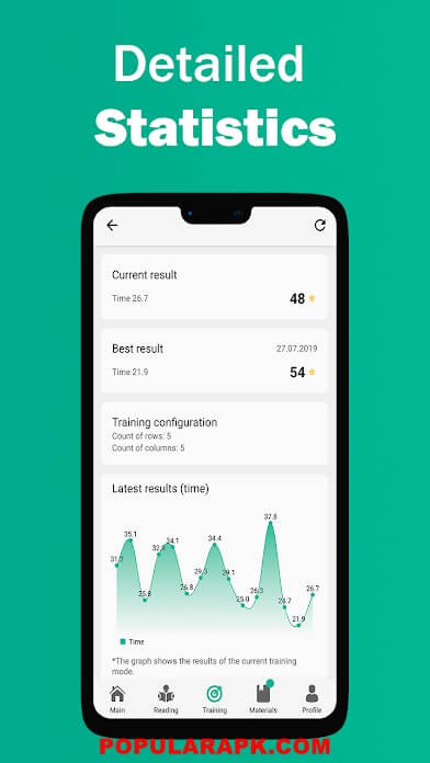 follow your progress with daily exercise stats provided in speed reading mod apk.