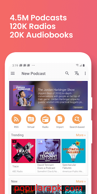 listen to the massive collection of 4.5m podcasts in podcast addict mod apk.