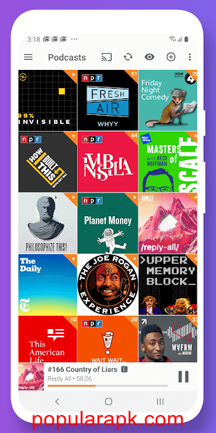 there is an multiple variety of podcasts in this app.