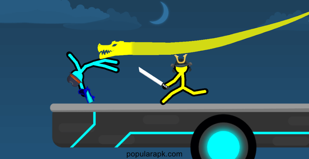 Use the special dragon moves in Supreme duelist stickman mod apk.