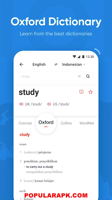 udictionary pro apk has oxford dictionary which helps you to learn more complex terms.