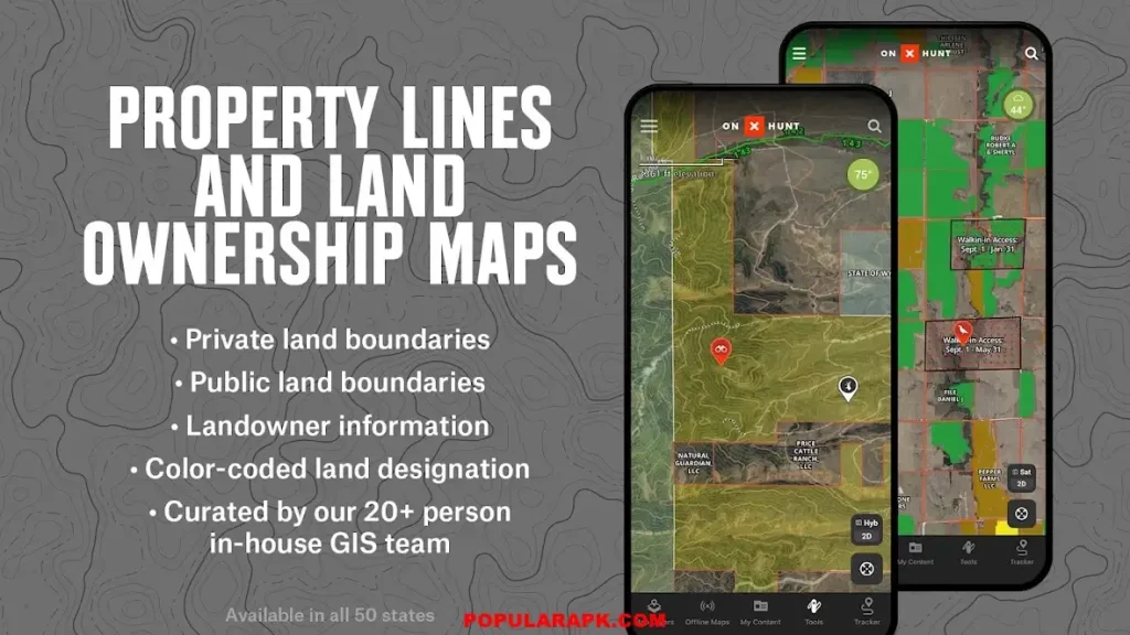 This app will show the property lines and land ownership maps.