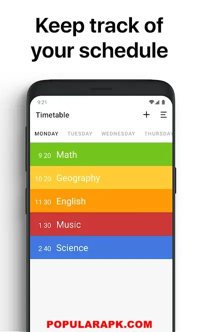 with this app you can keep track of your schedule.