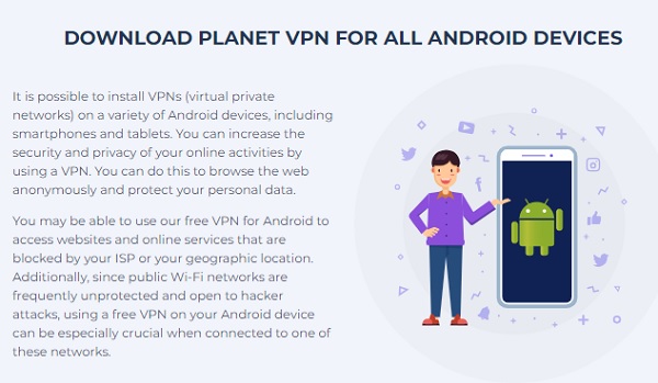 Download Planet VPN for all Android Devices